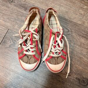 Coach Brown and Red Sneakers